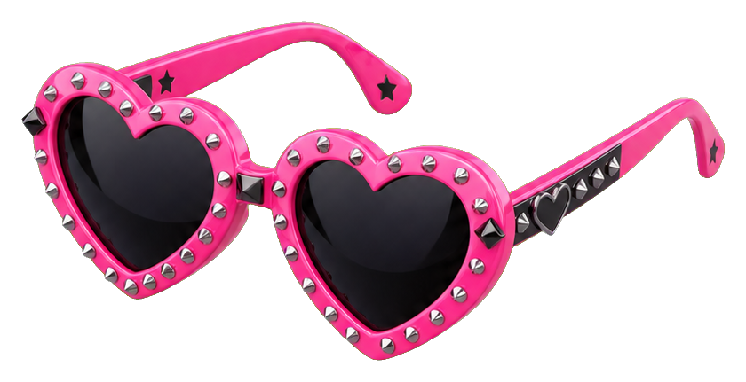 Preview for Pink Heart Sunglasses Sticker