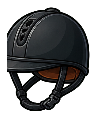 Black plain riding helmet with chin strap