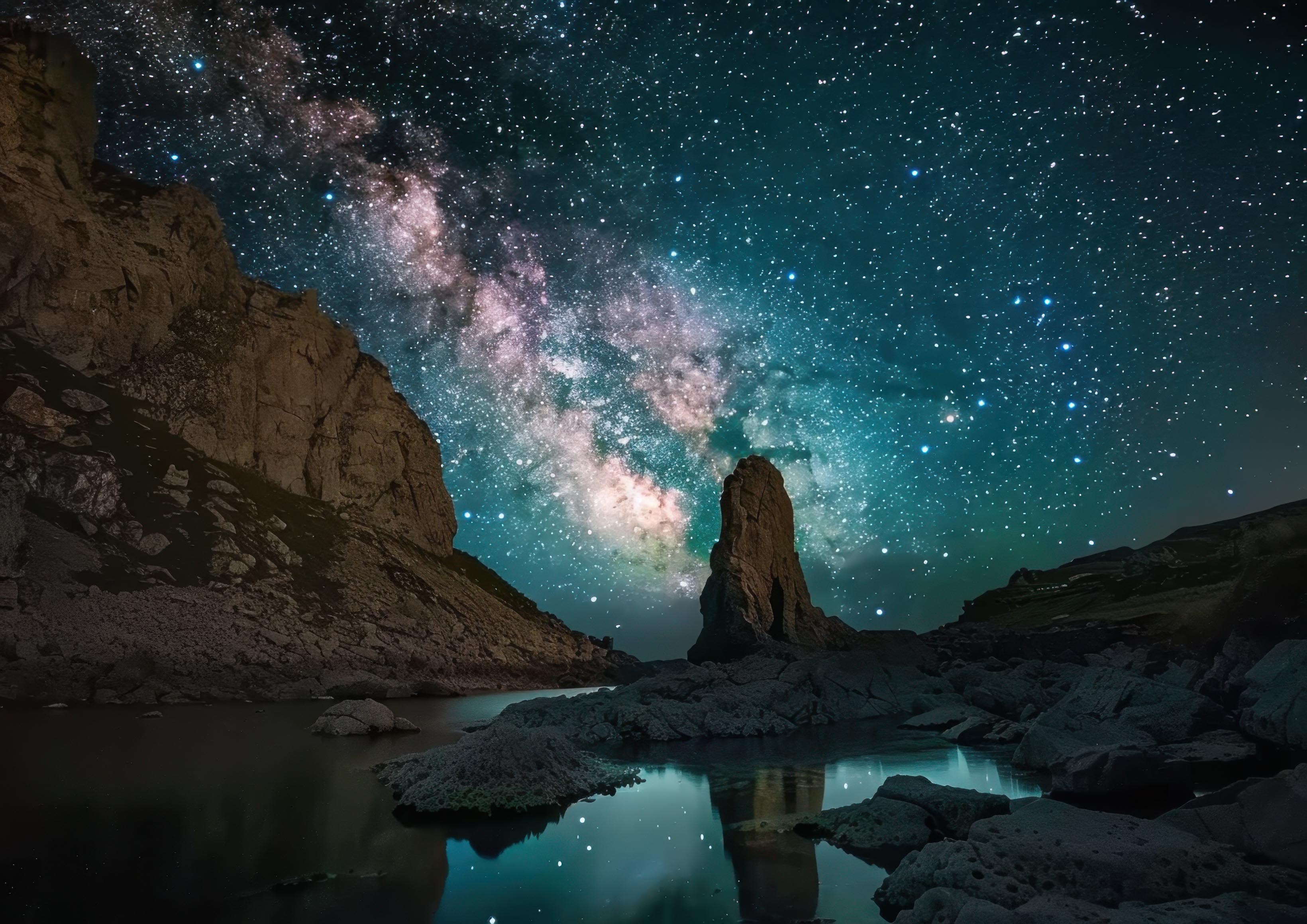 Preview for Night-sky-reflection-landscape-astrophotography-photo-background-15061