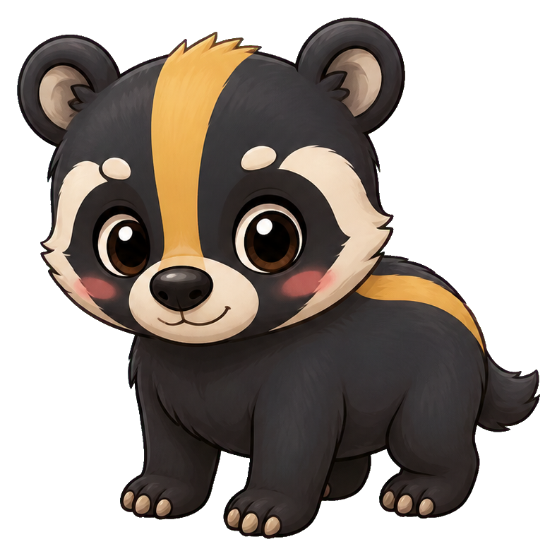 Preview for Honey Stripe Badger Cub Sticker