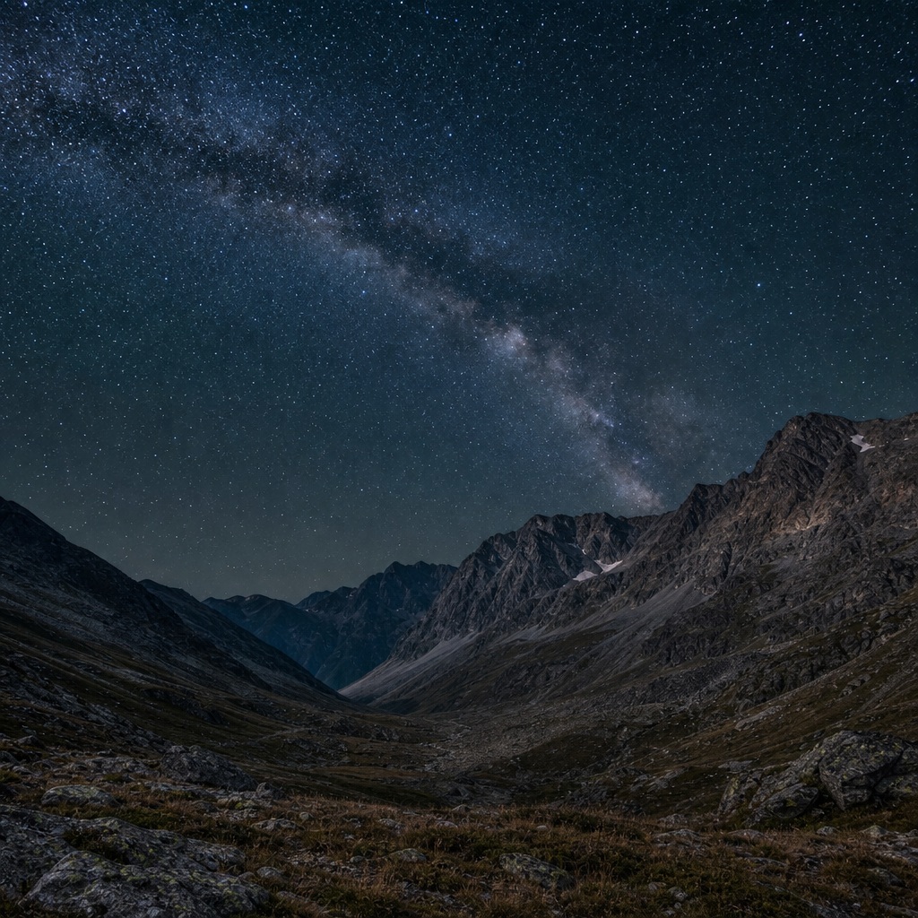 Preview for Starry Mountain Landscape Background