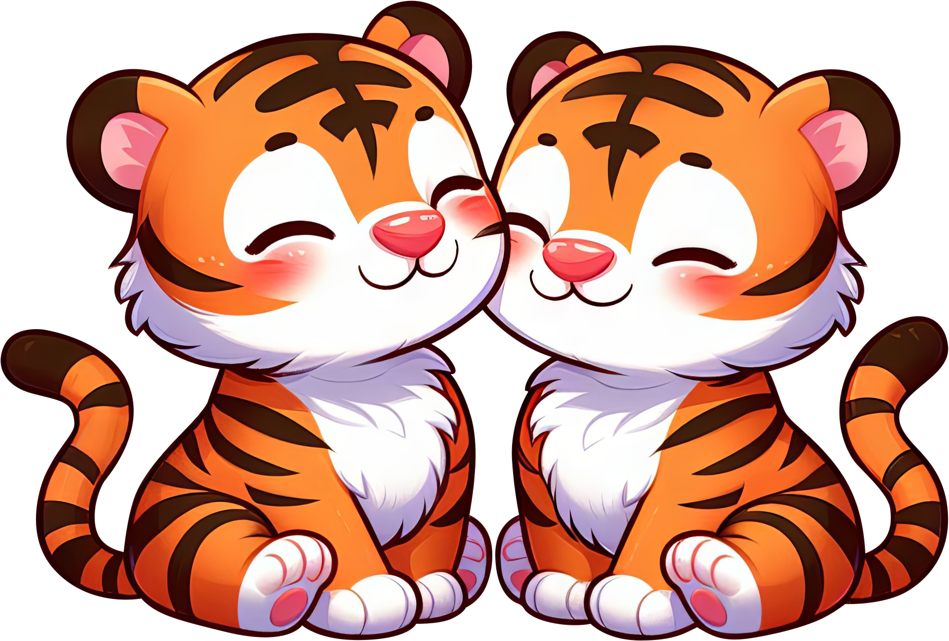 Preview for Kawaii-tiger-duo-love-characters-sticker-d3255