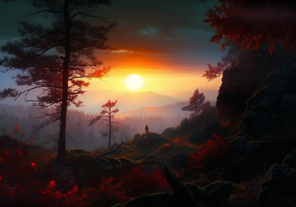Preview for Serene-mountain-landscape-at-sunset-ai-images-background-b91c5