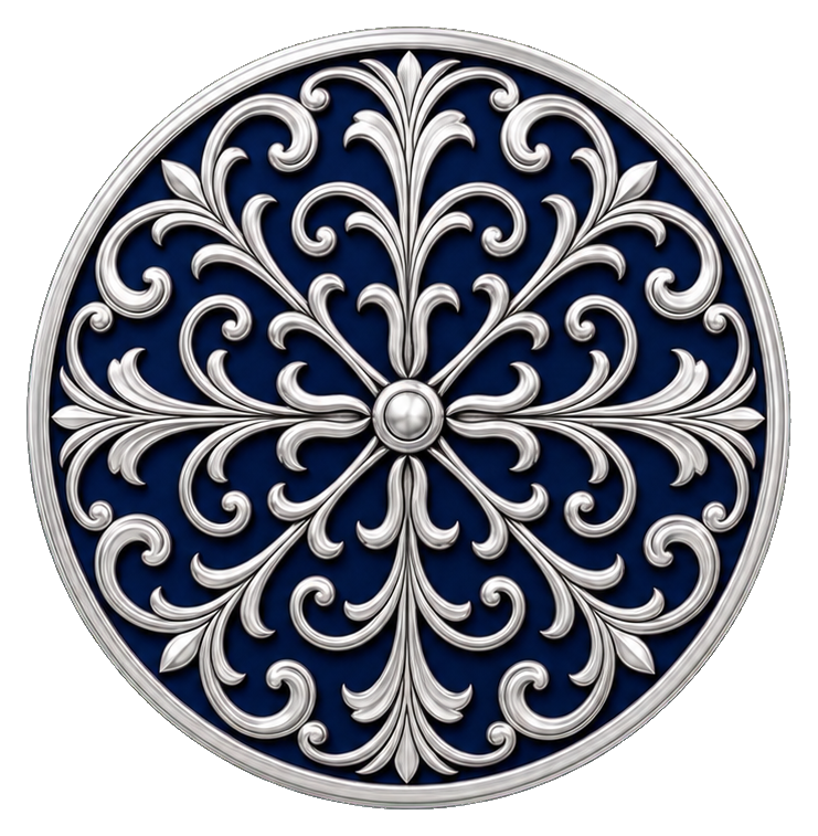 Preview for Silver Filigree Roundel Sticker