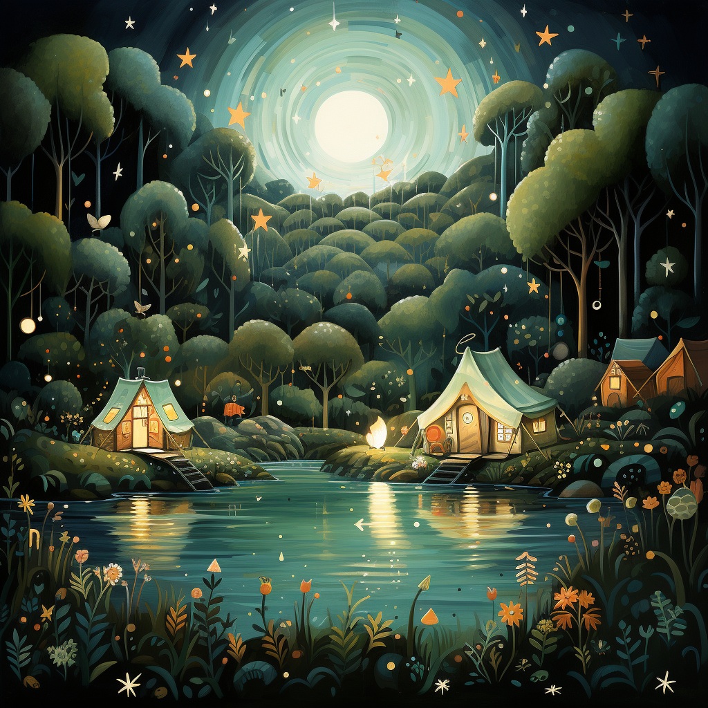 Preview for Camping Lake Forest Background