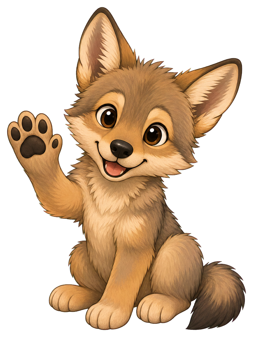 Preview for Coyote Pup Wave Sticker