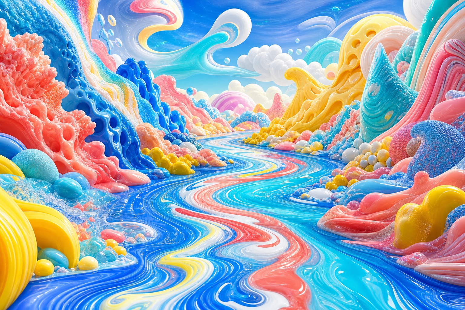 Preview for Surreal Candy Landscape Stock Background
