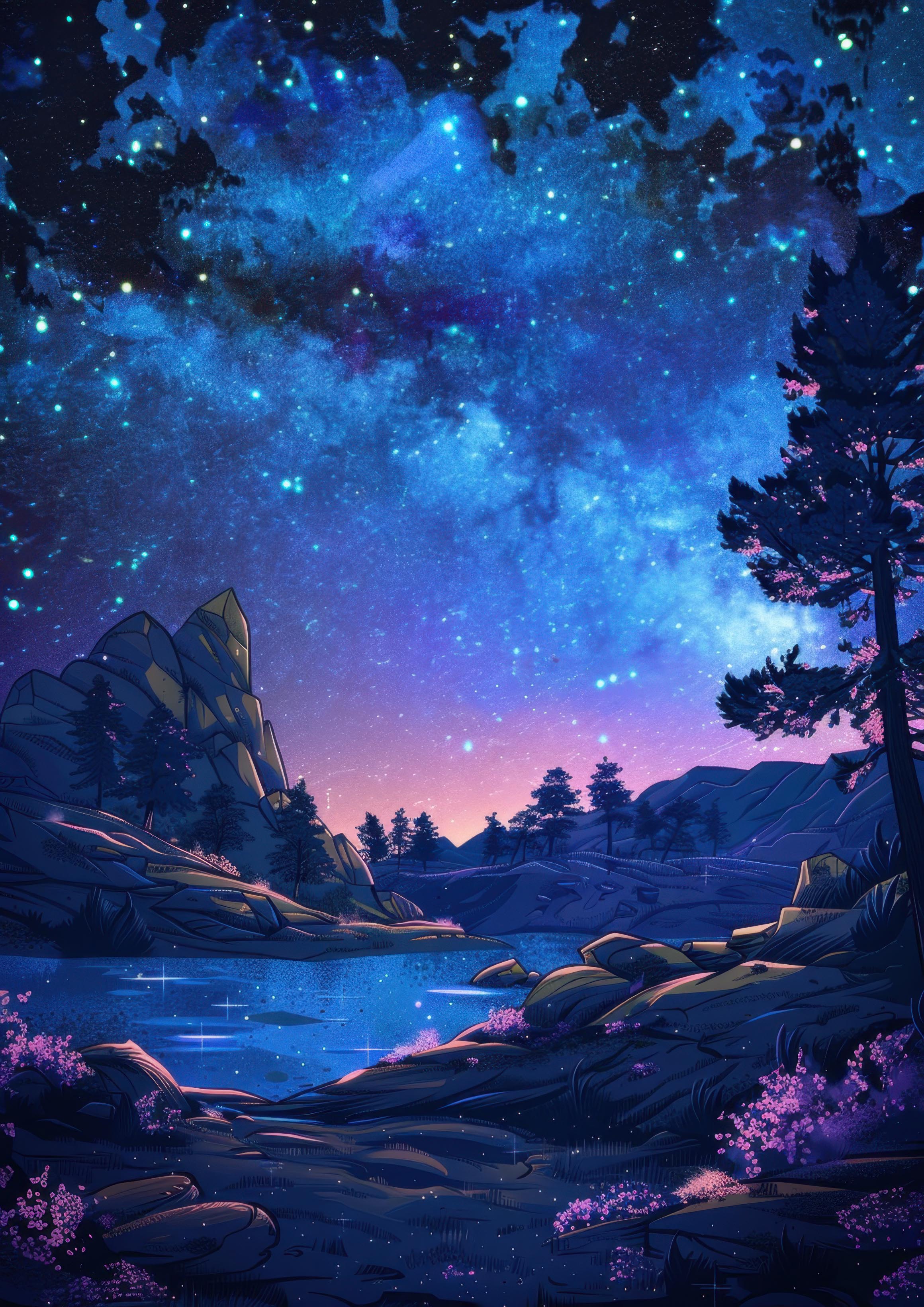 Preview for Starry-night-landscape-digital-art-astrophotography-photo-backgr-4c08f