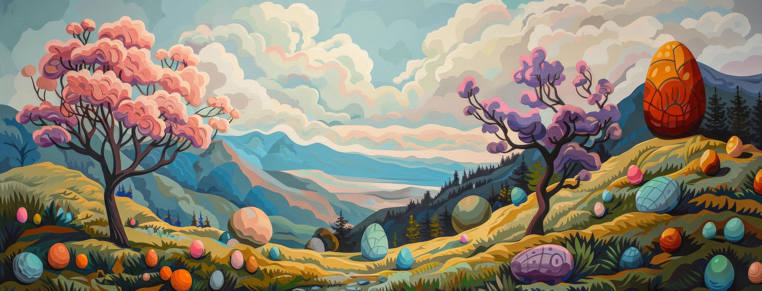 Preview for Easter-landscape-eggs-easter-facebook-background-d62dd