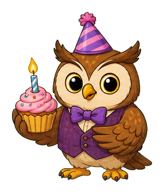 Preview for Birthday Owl Sticker Graphic