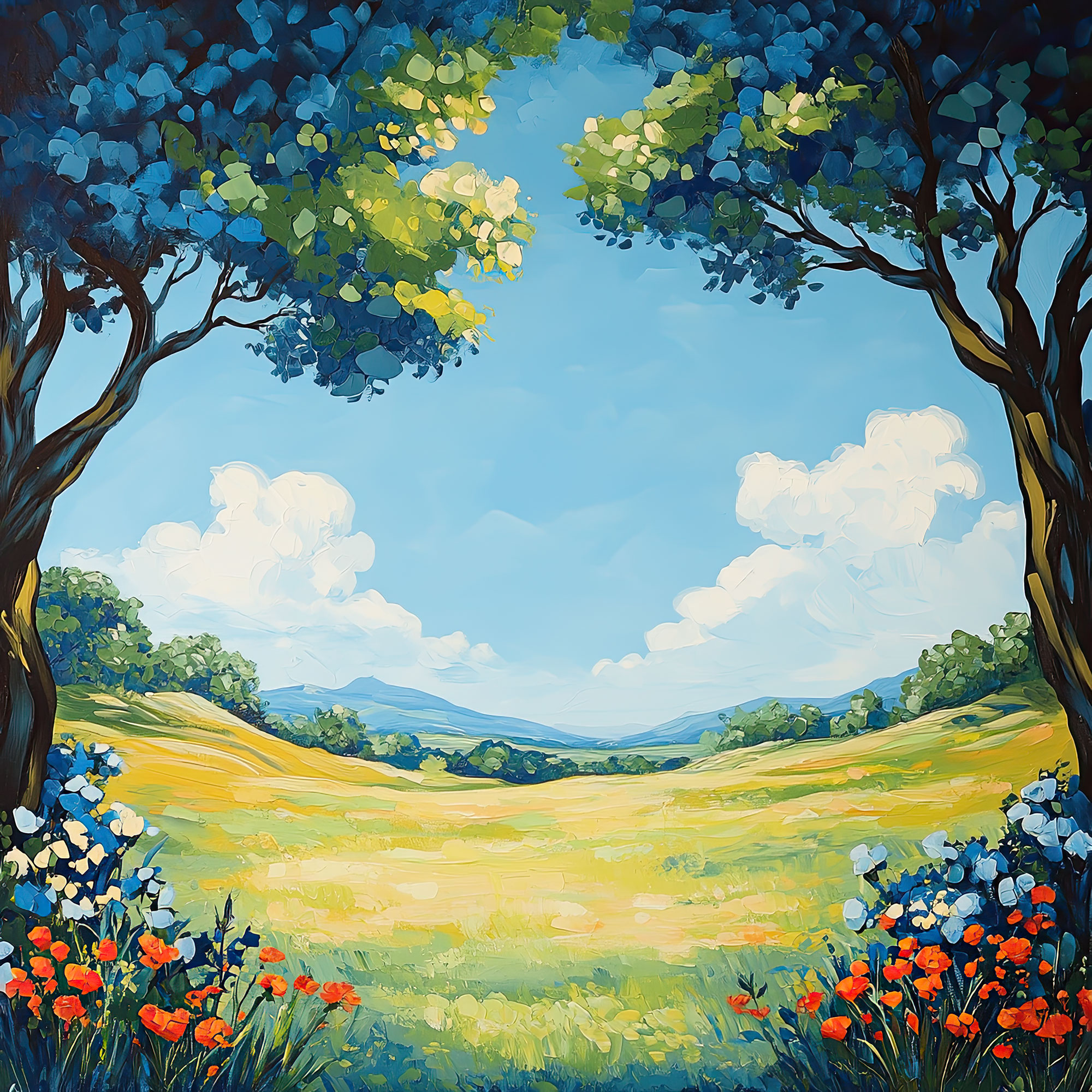 Preview for Serene-landscape-painting-nature-backdrop-background-95012