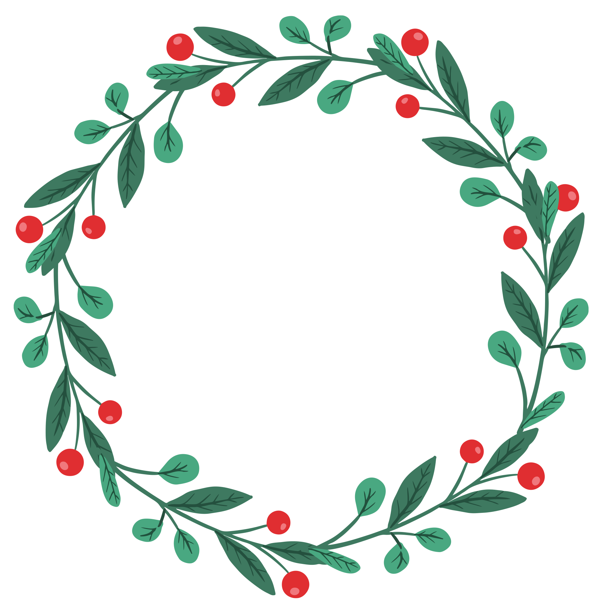 Preview for Christmas-wreath-illustration-holiday-design-sticker-21d86