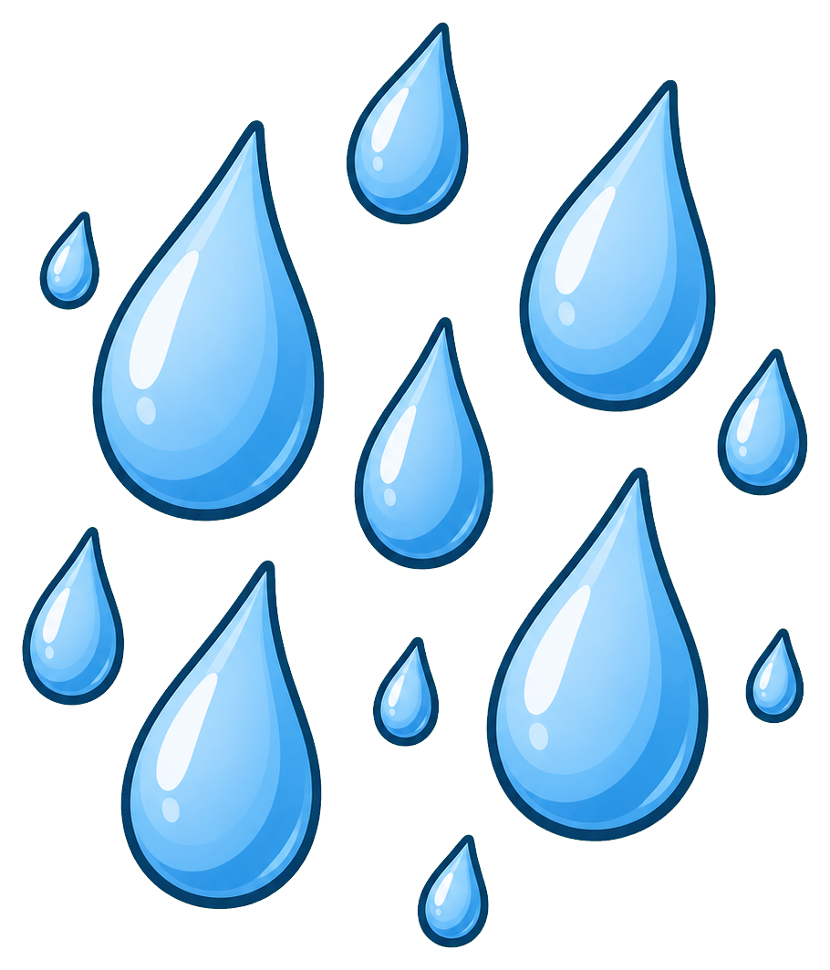 Preview for Blue Water Droplets Sticker For Designs