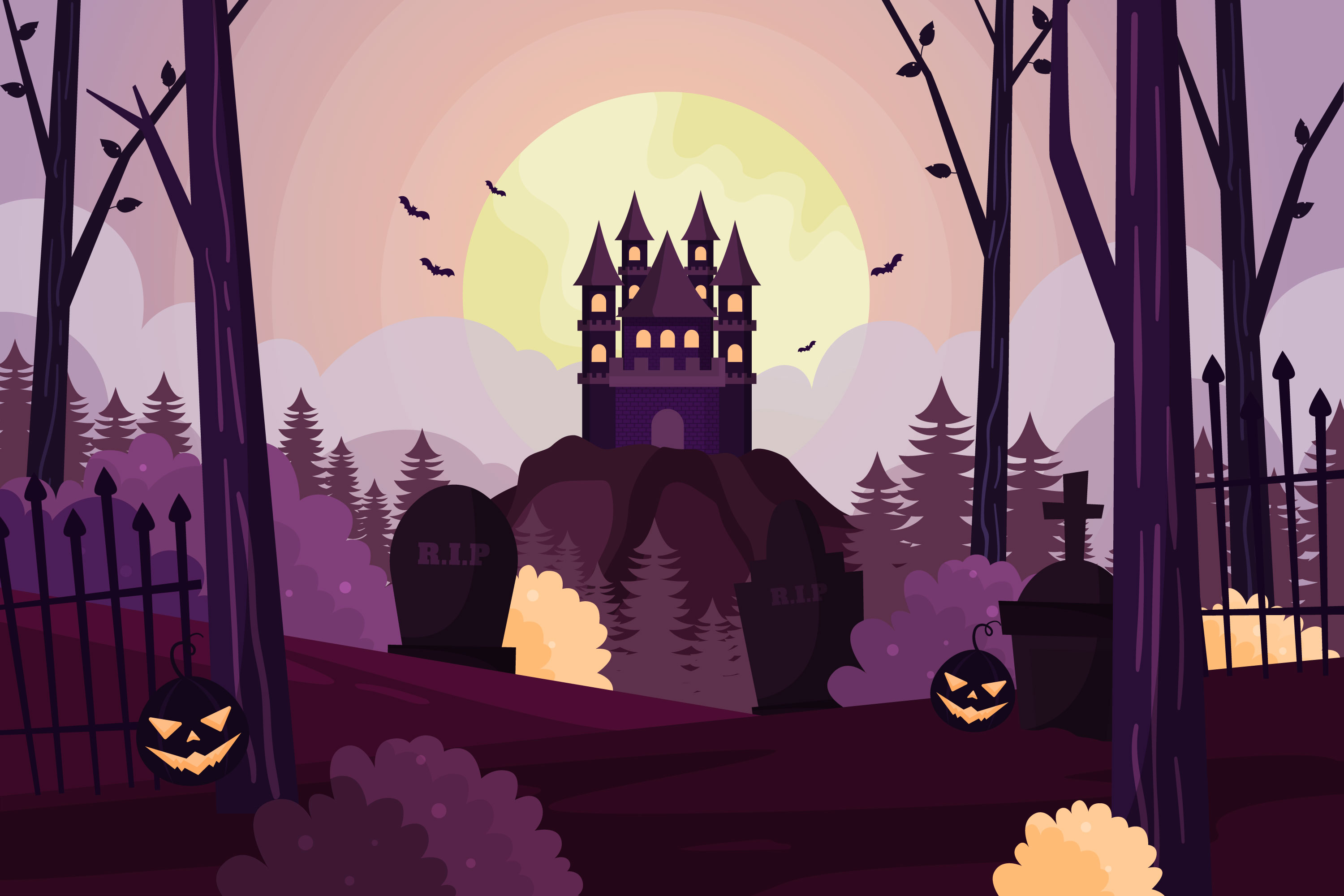 Preview for Halloween-castle-illustration-background-3b708