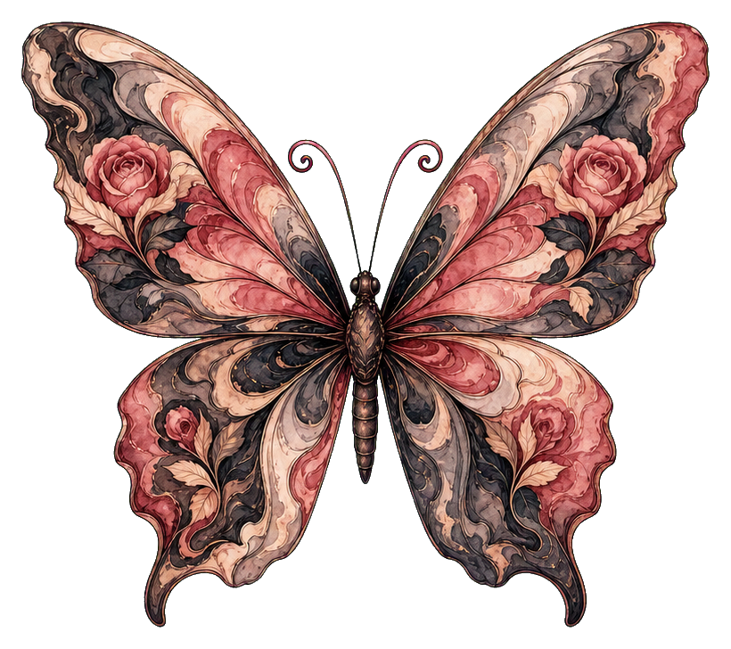 Preview for Rose Marble Butterfly Sticker