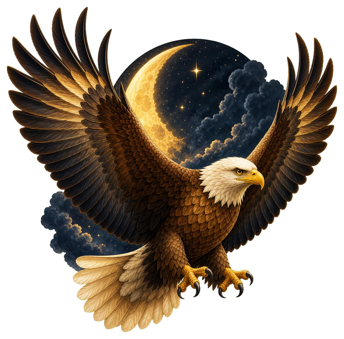 Preview for Eagle Night Moon Sticker Graphic