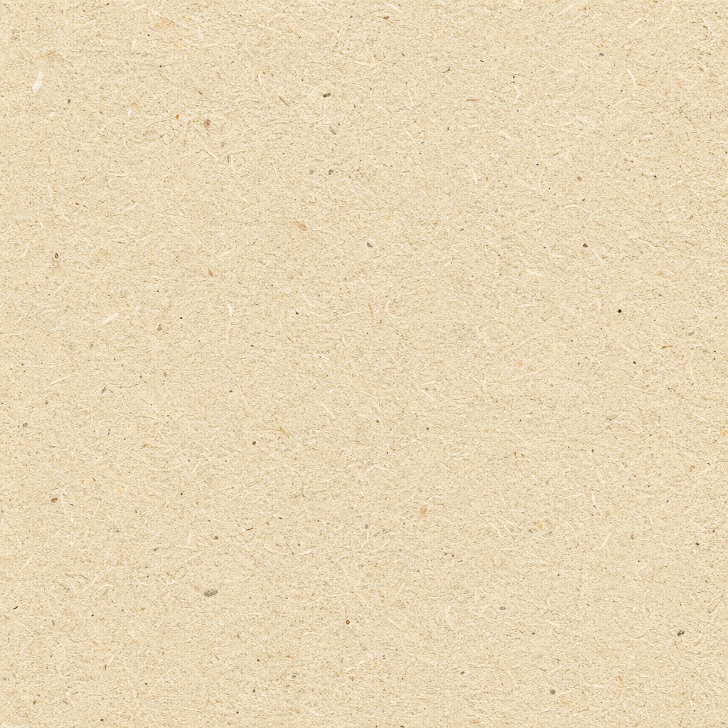 Beige recycled paper surface with subtle natural fiber specks and texture
