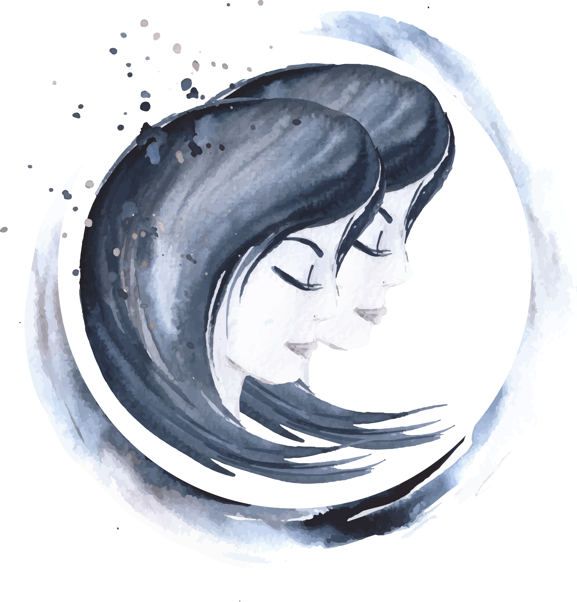 Preview for Serene-watercolor-portrait-art-zodiac-sticker-defd5