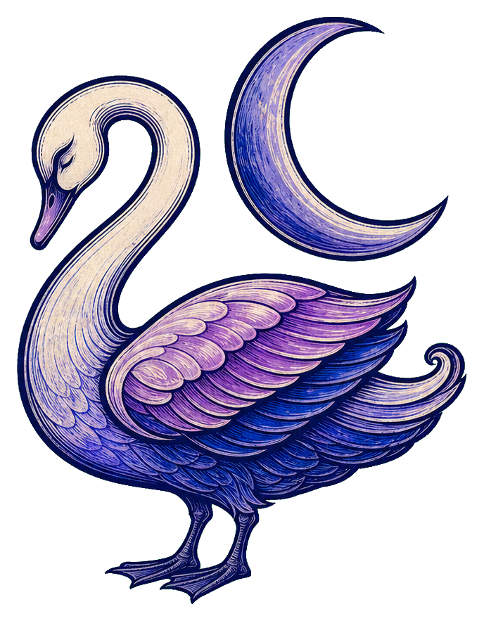 Preview for Cobalt Swan Crescent Sticker