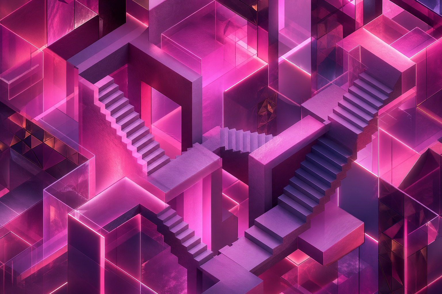 Preview for Magenta Stair Illusion Geometric Background