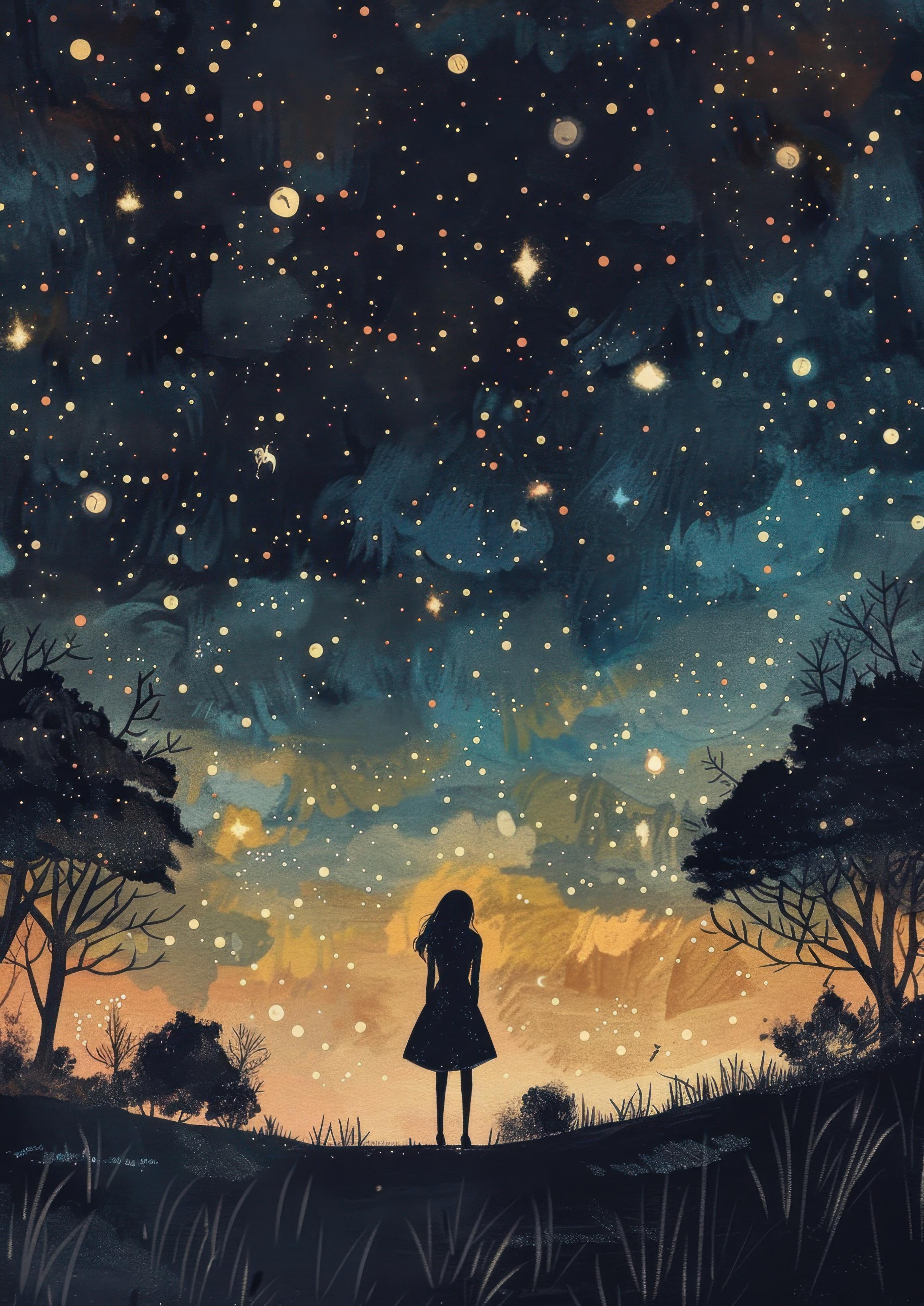 Preview for Dreamy-night-sky-illustration-astrophotography-photo-background-79baf
