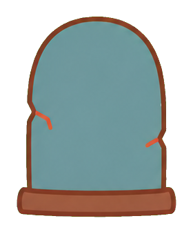 Preview for Blank Dusty Blue Halloween Gravestone Sticker