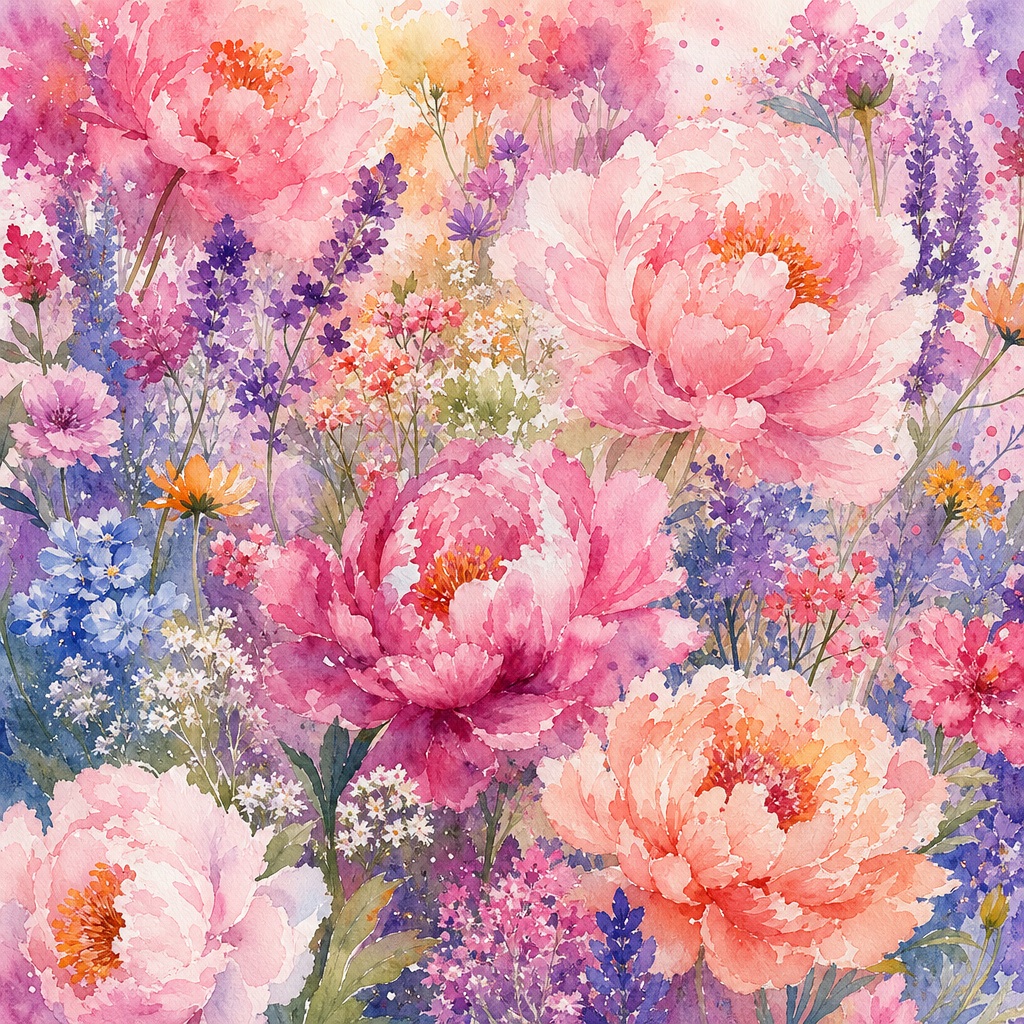 Preview for Watercolor Wildflower Floral Stock Background