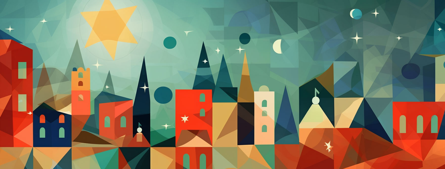 Preview for Geometric-cityscape-art-template-christmas-cover-background-81cd0