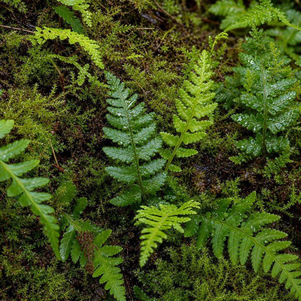 Preview for Post-rain Fern Moss Texture Background