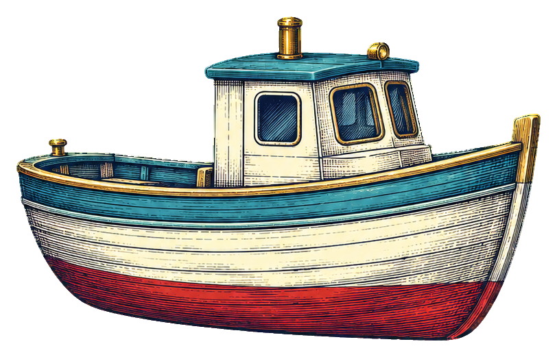 Preview for Engraved Nautical Objects Fishing Boat