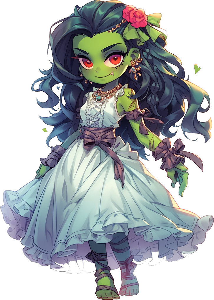 Preview for Mystical-green-girl-illustration-halloween-characters-sticker-1770f