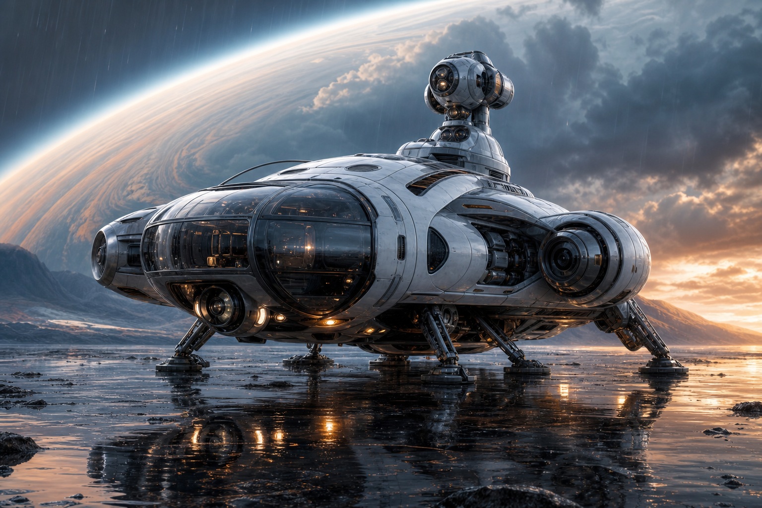 Preview for Futuristic Science Vessel Background