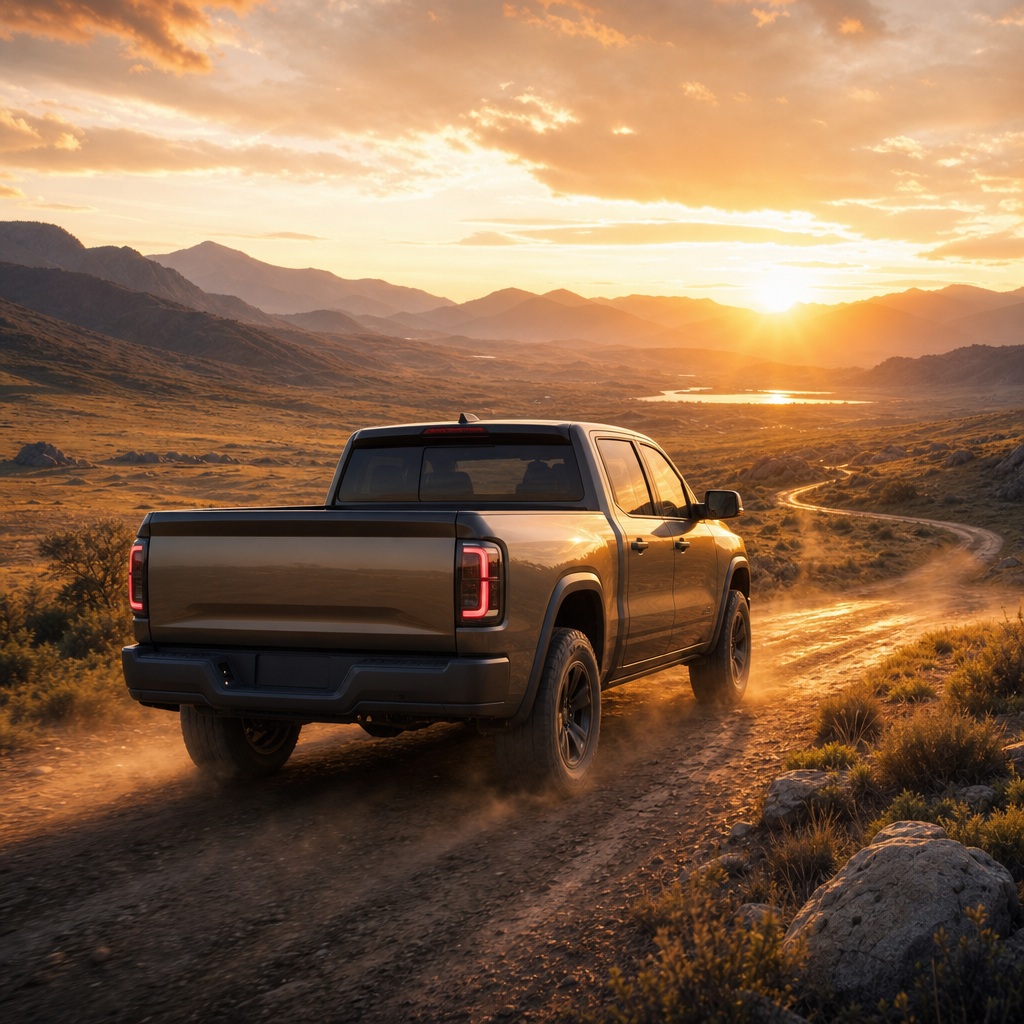 Preview for Pickup Truck Golden Hour Stock Background