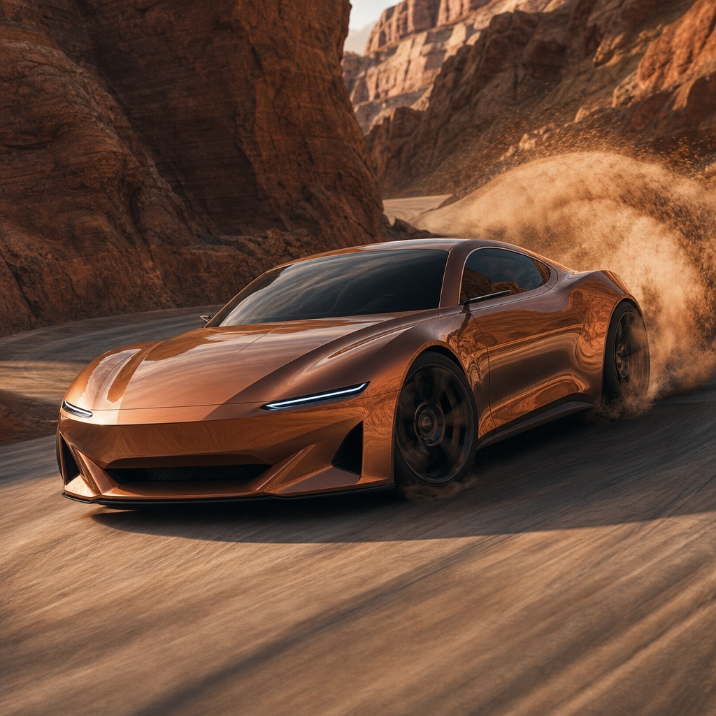 Preview for Cinematic Futuristic Car Canyon Background