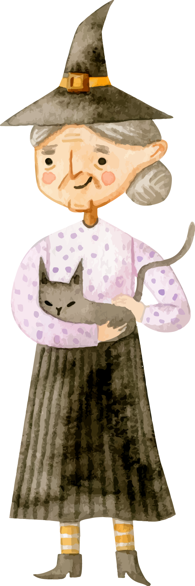 Preview for Whimsical-witch-cat-illustration-halloween-watercolor-sticker-e42ea