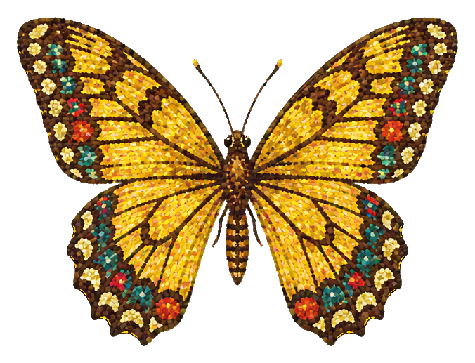 Preview for Pointillist Butterflies Golden Fan