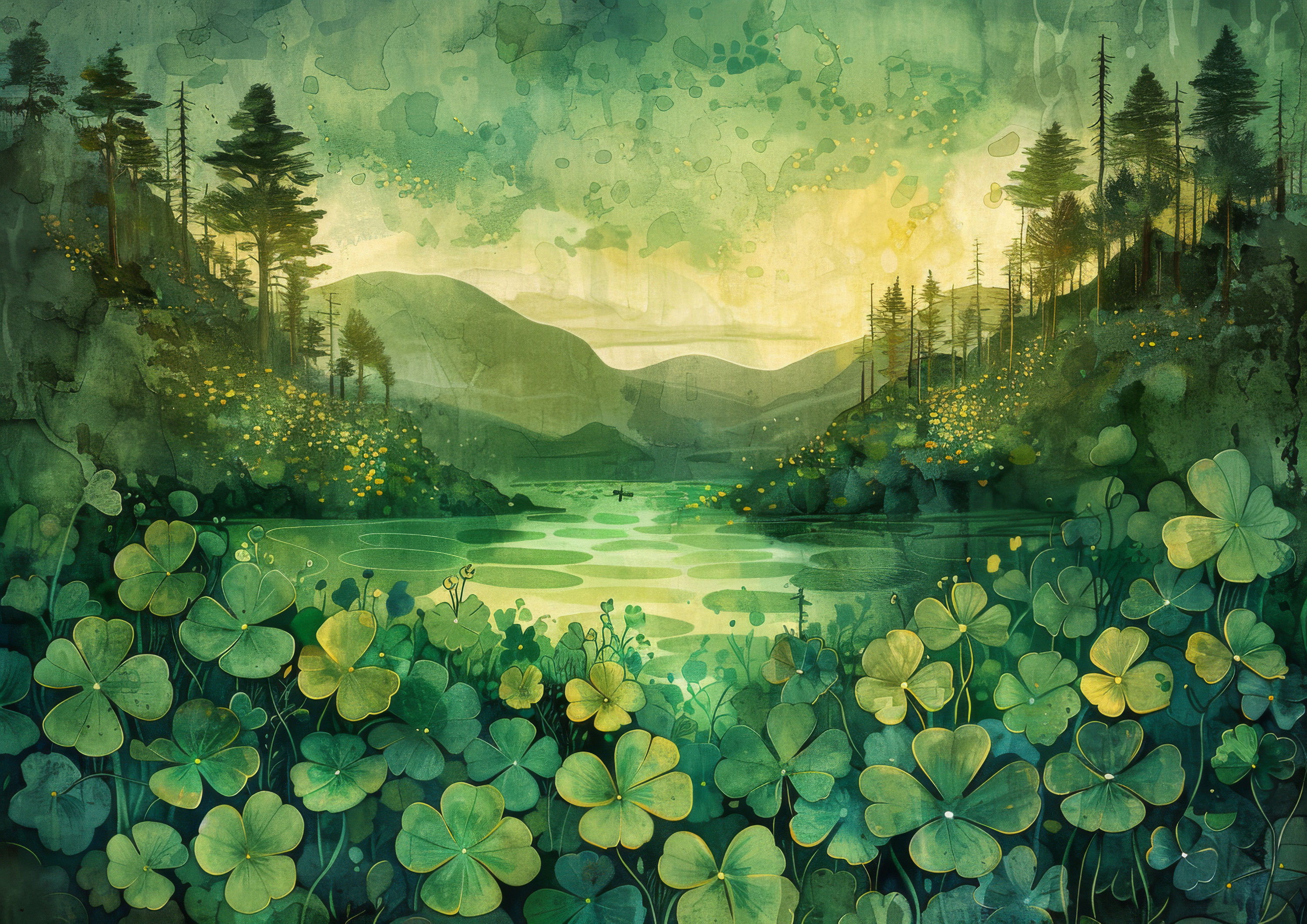 Preview for Serene-landscape-shamrocks-st-patricks-background-9d160