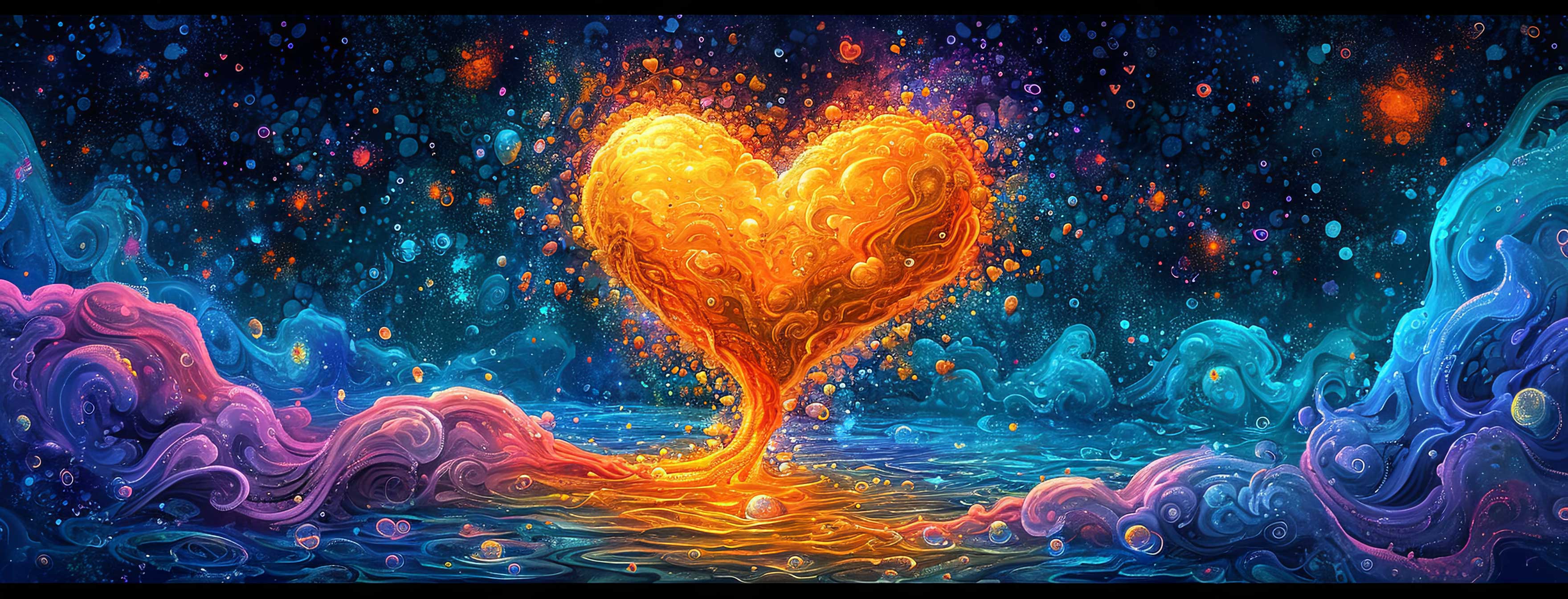 Preview for Glowing-heart-cosmos-art-heart-cover-background-eccf3