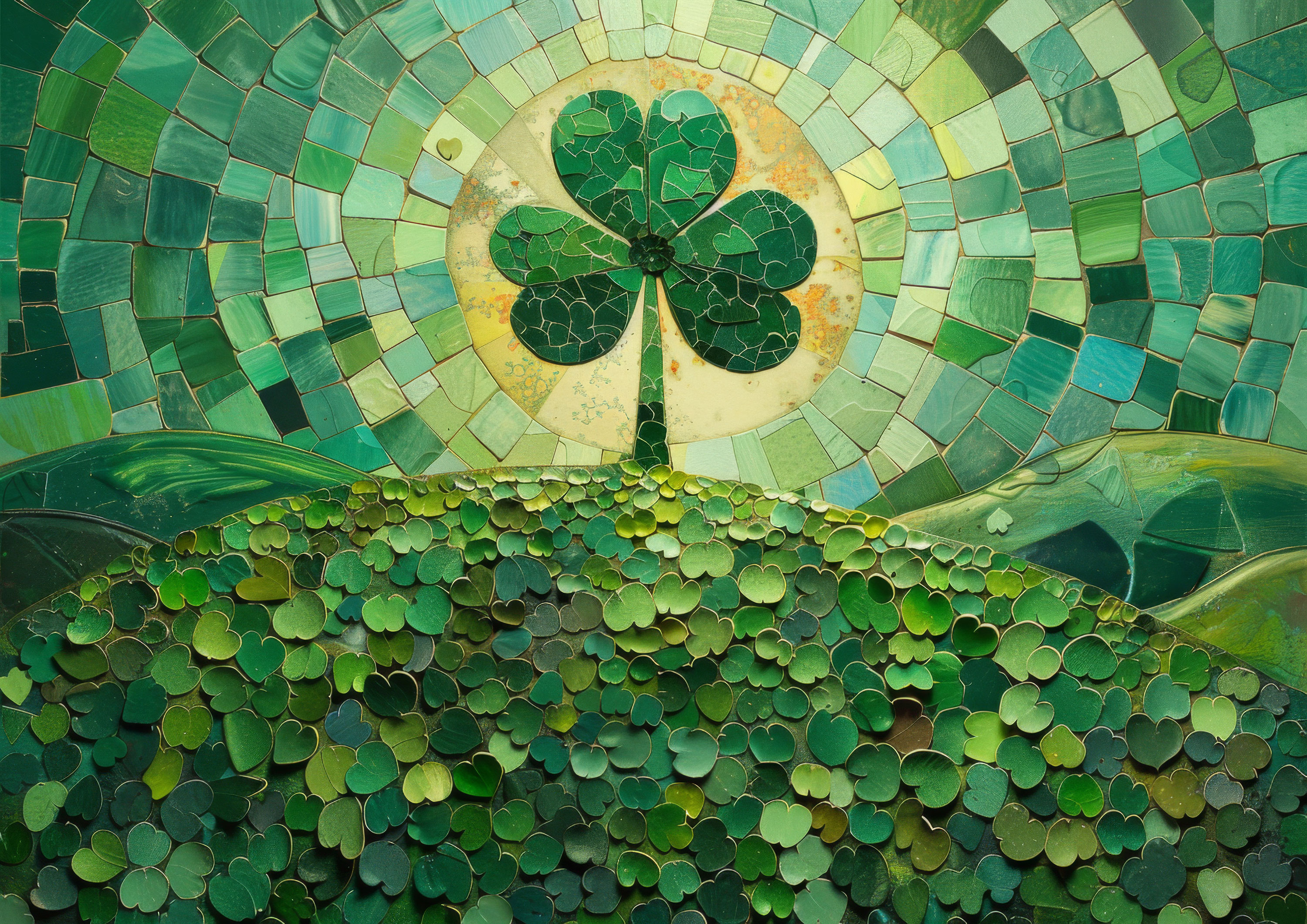 Preview for Shamrock-mosaic-artwork-st-patricks-background-61714