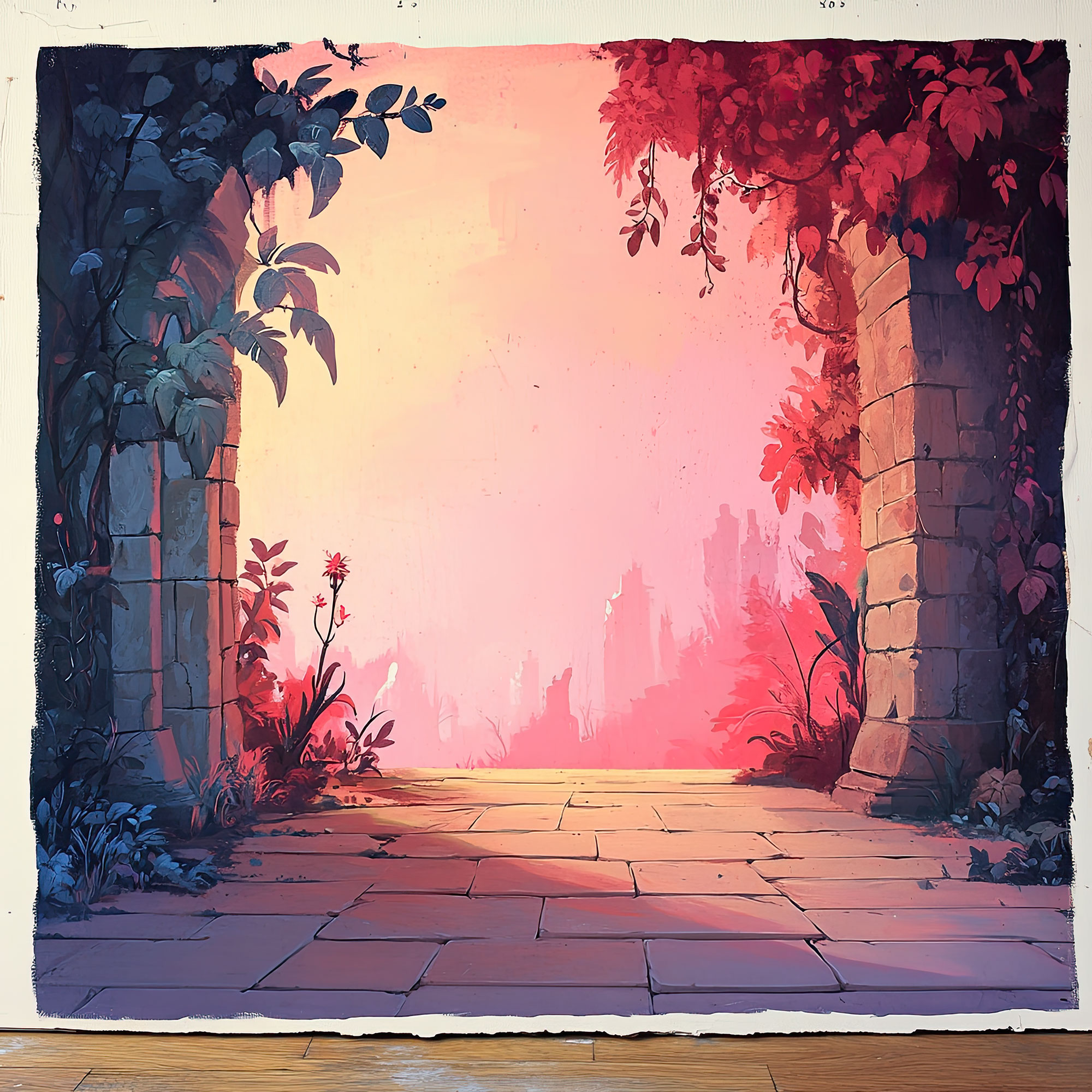 Preview for Mystical-pathway-illustration-whimsical-backdrop-background-f4d9d