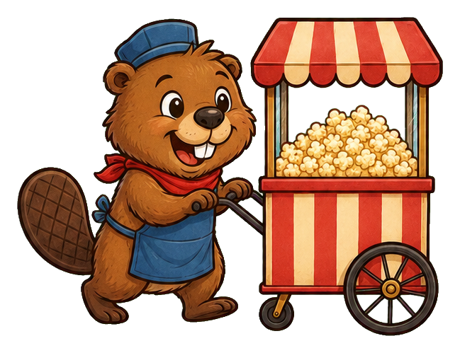 Preview for Beaver Popcorn Cart Sticker