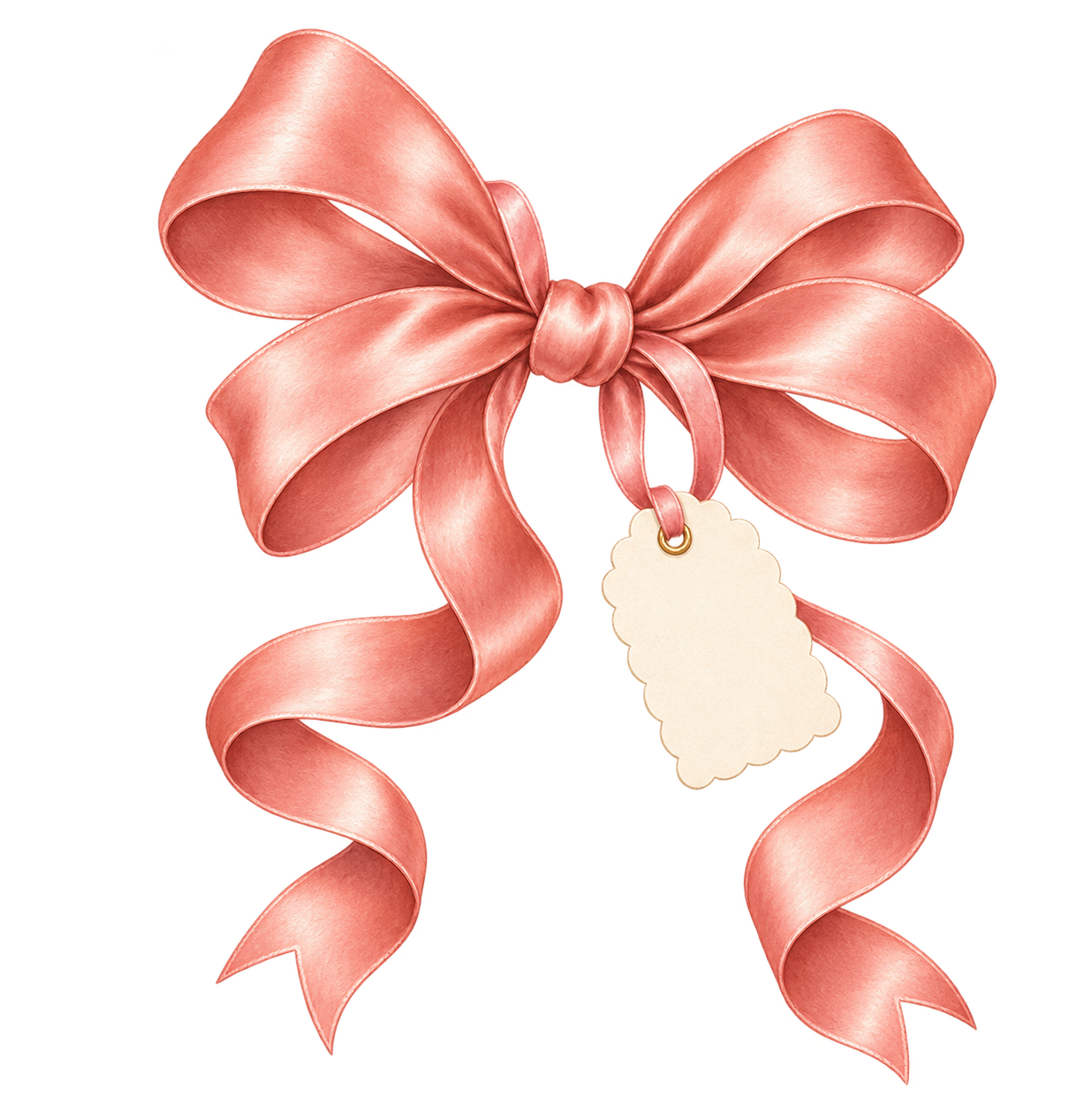 Preview for Rose Satin Bow Sticker With Gift Tag