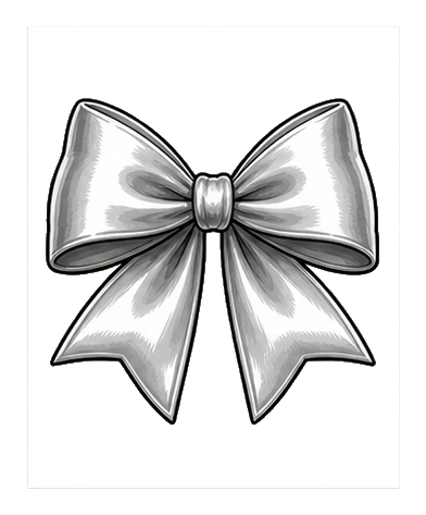 Preview for Silver Metallic Bow Sticker