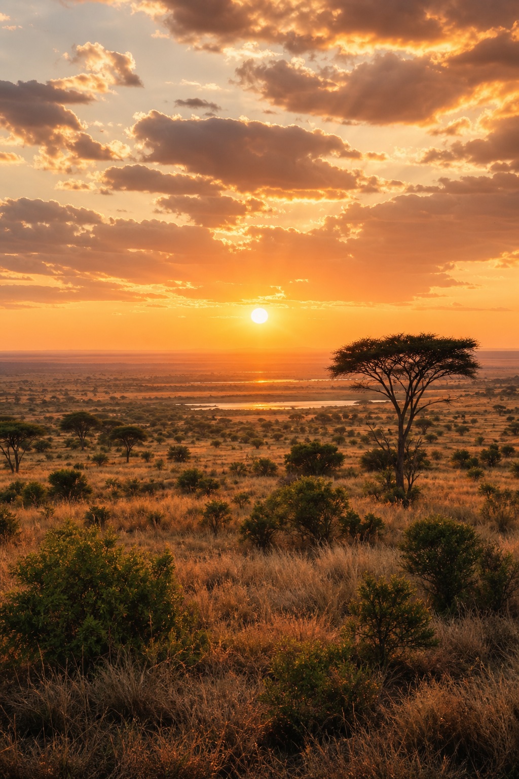 Preview for Warm Sunset Grassland Horizon Background