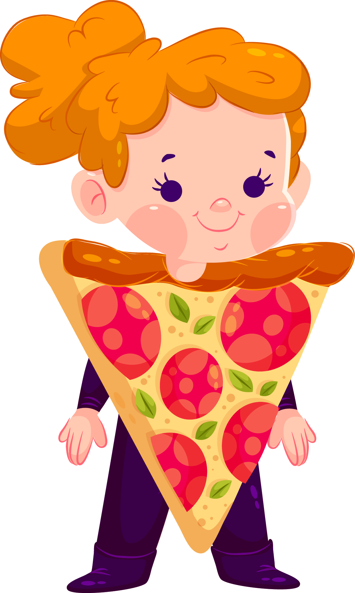 Preview for Cartoon-girl-pizza-slice-halloween-costume-sticker-5312c