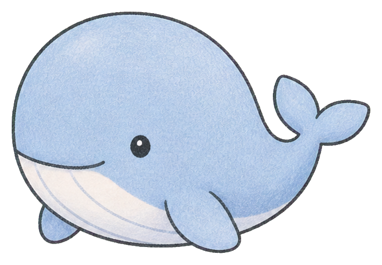 Preview for Cute Whale Sticker For Fun Designs