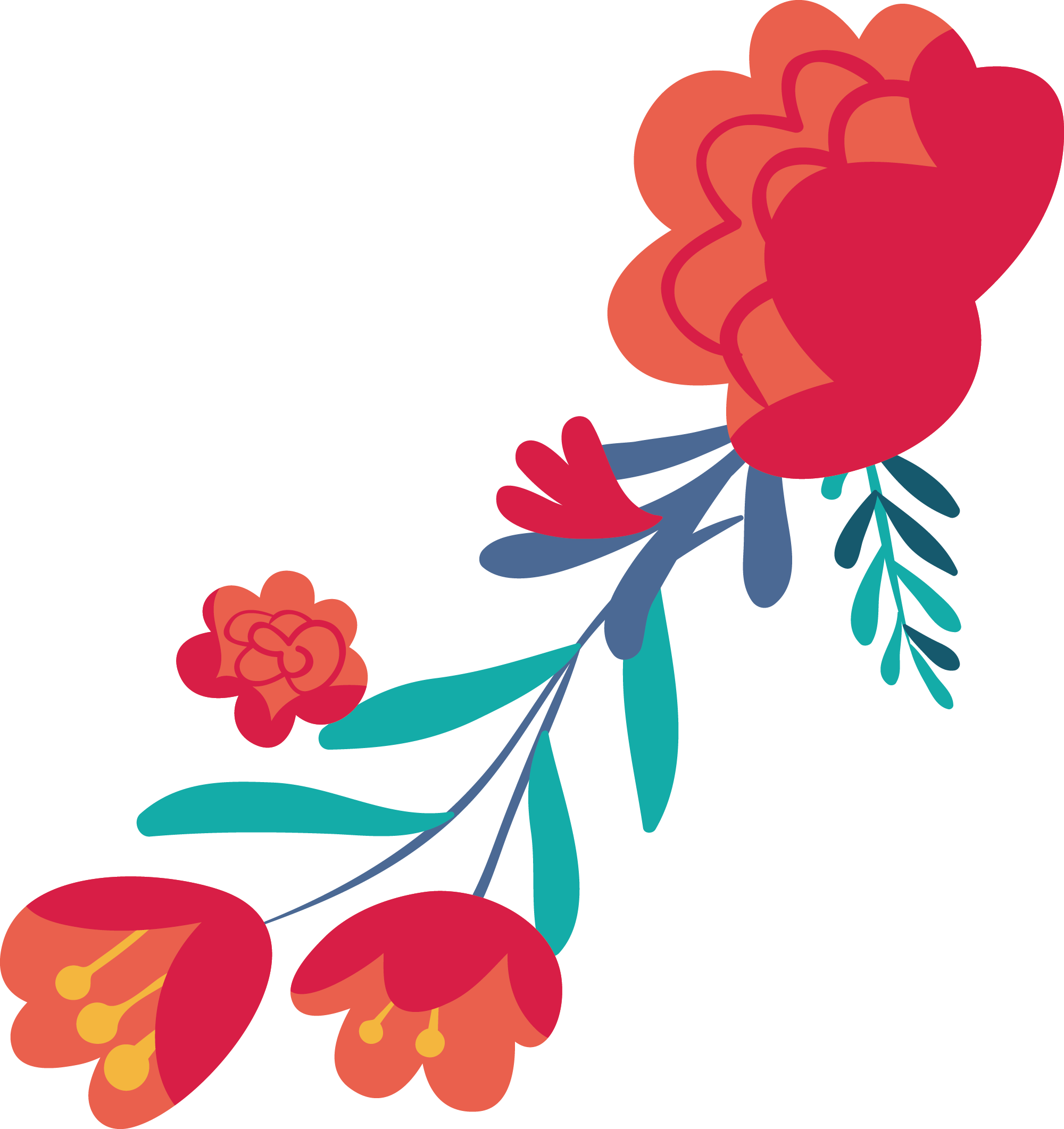 Preview for Vibrant-floral-illustration-flowers-sticker-f5284