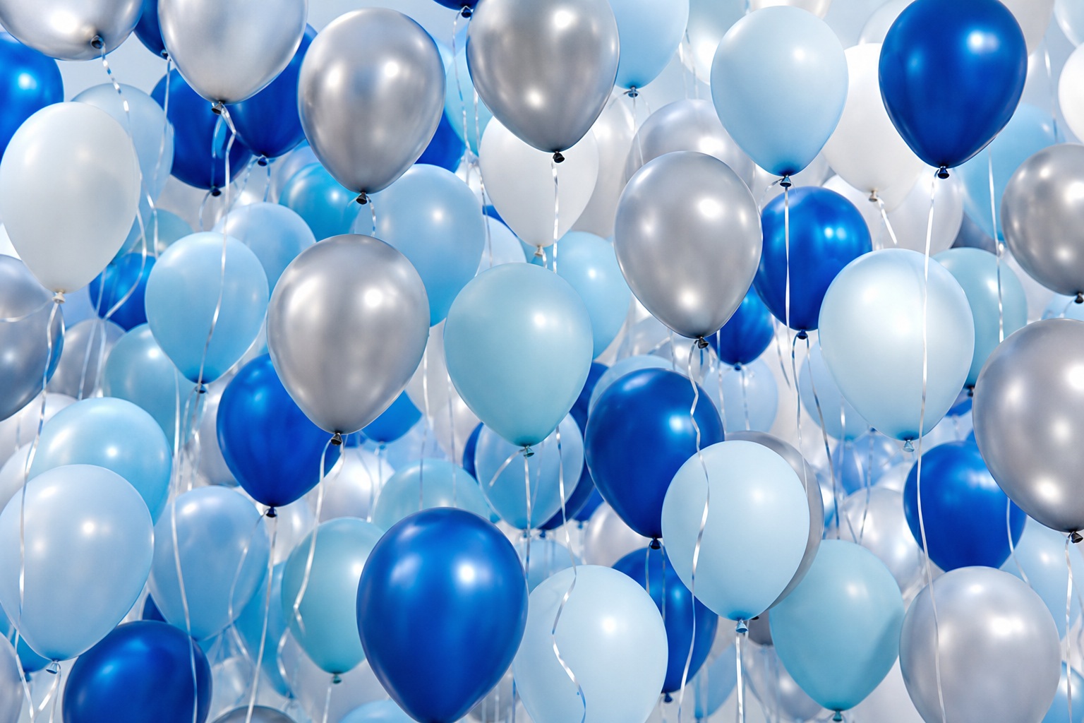 Preview for Blue Silver Birthday Balloon Background
