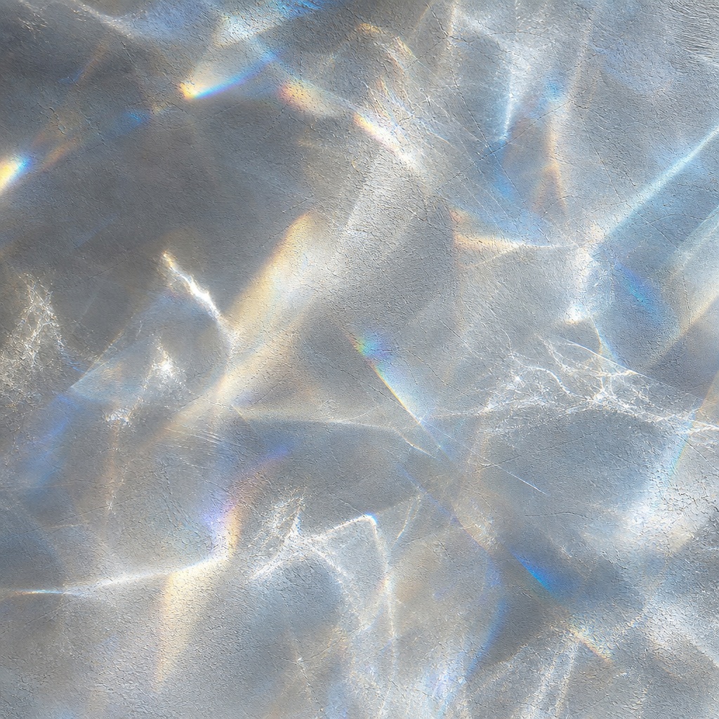 Silver white abstract prismatic light reflections with soft intersecting highlights