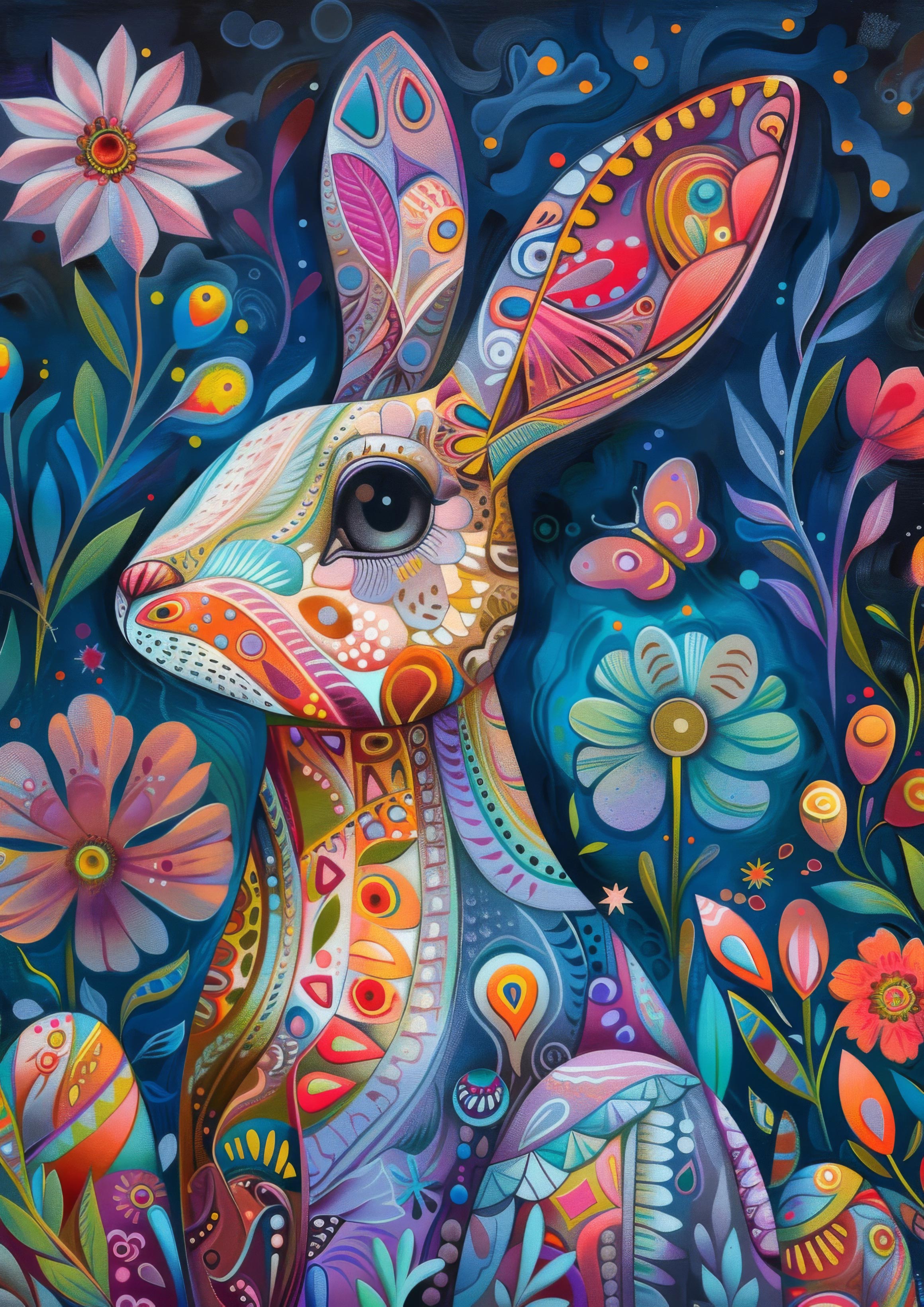 Preview for Floral-rabbit-art-easter-background-cc5bf